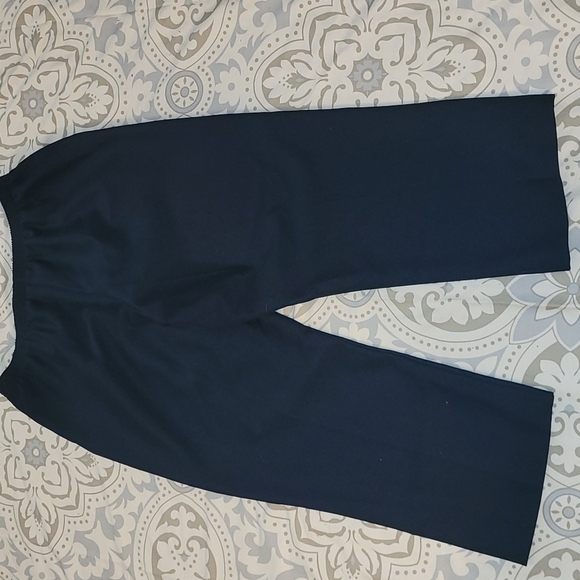 Alfred Dunner stretch pants pockets navy blue Pull on straight leg 18 - Picture 3 of 4